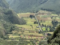 Town in a volcano crater